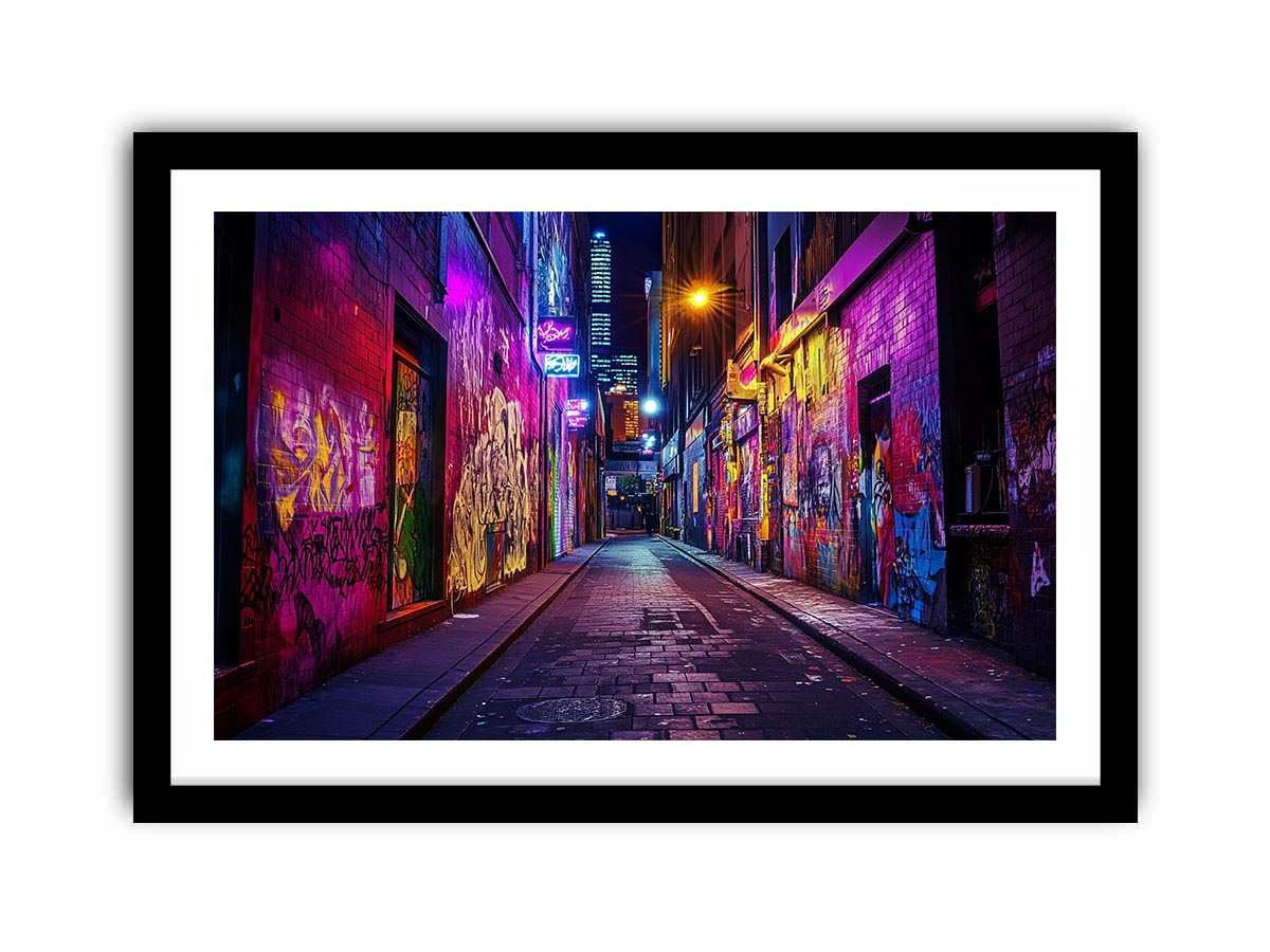 Neon graffiti alley Canvas Print
