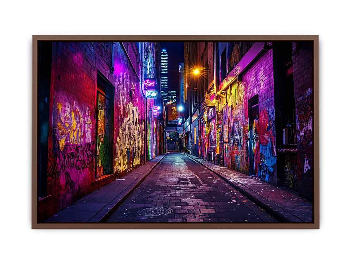 Neon graffiti alley Canvas Print