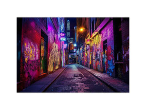 Neon graffiti alley Canvas Print