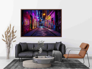Neon graffiti alley Canvas Print
