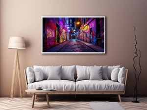 Neon graffiti alley Canvas Print