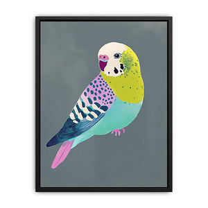 Colorful budgie bird illustration Canvas Print