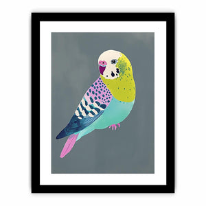 Colorful budgie bird illustration Canvas Print
