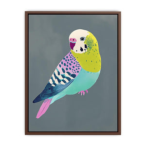 Colorful budgie bird illustration Canvas Print