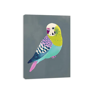 Colorful budgie bird illustration Canvas Print