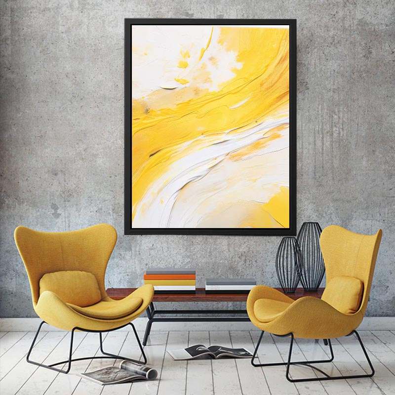 Yellow and white abstract Canvas Print