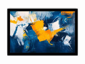 Blue and gold abstract painting