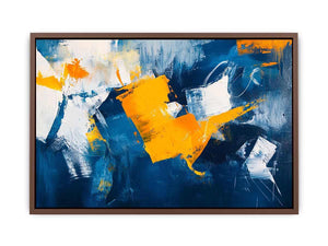 Blue and gold abstract painting