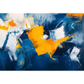 Blue and gold abstract painting