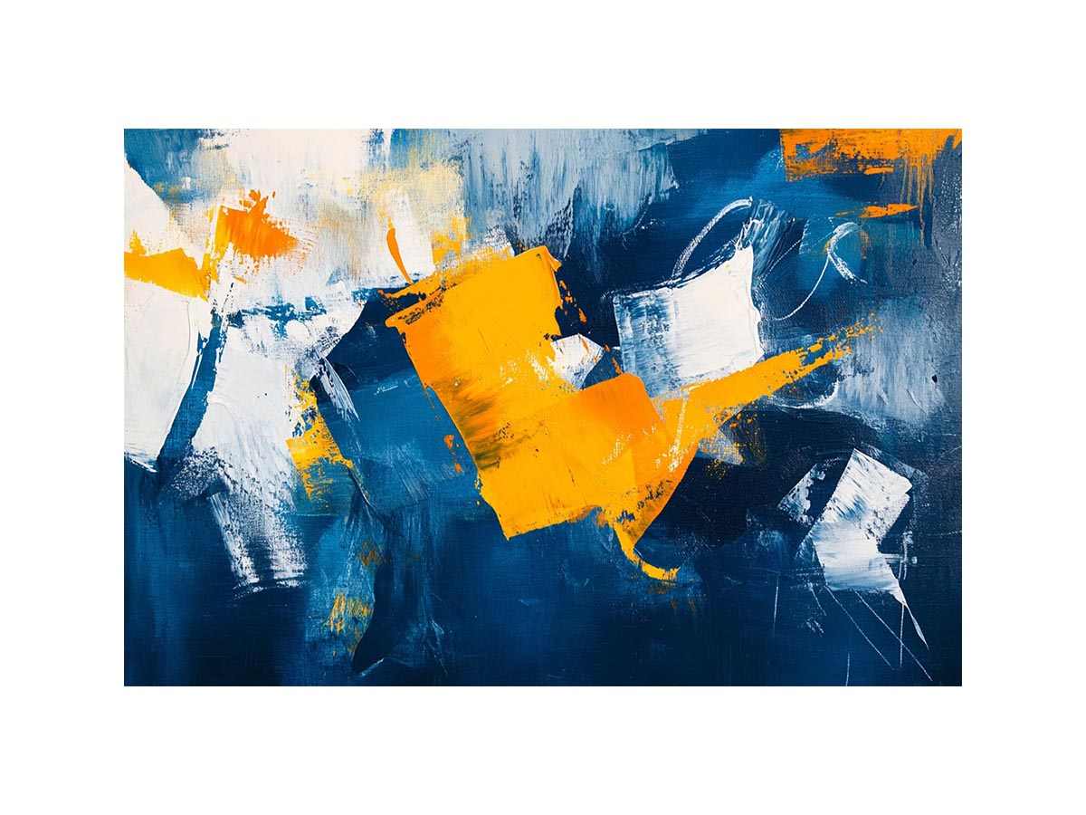 Blue and gold abstract painting