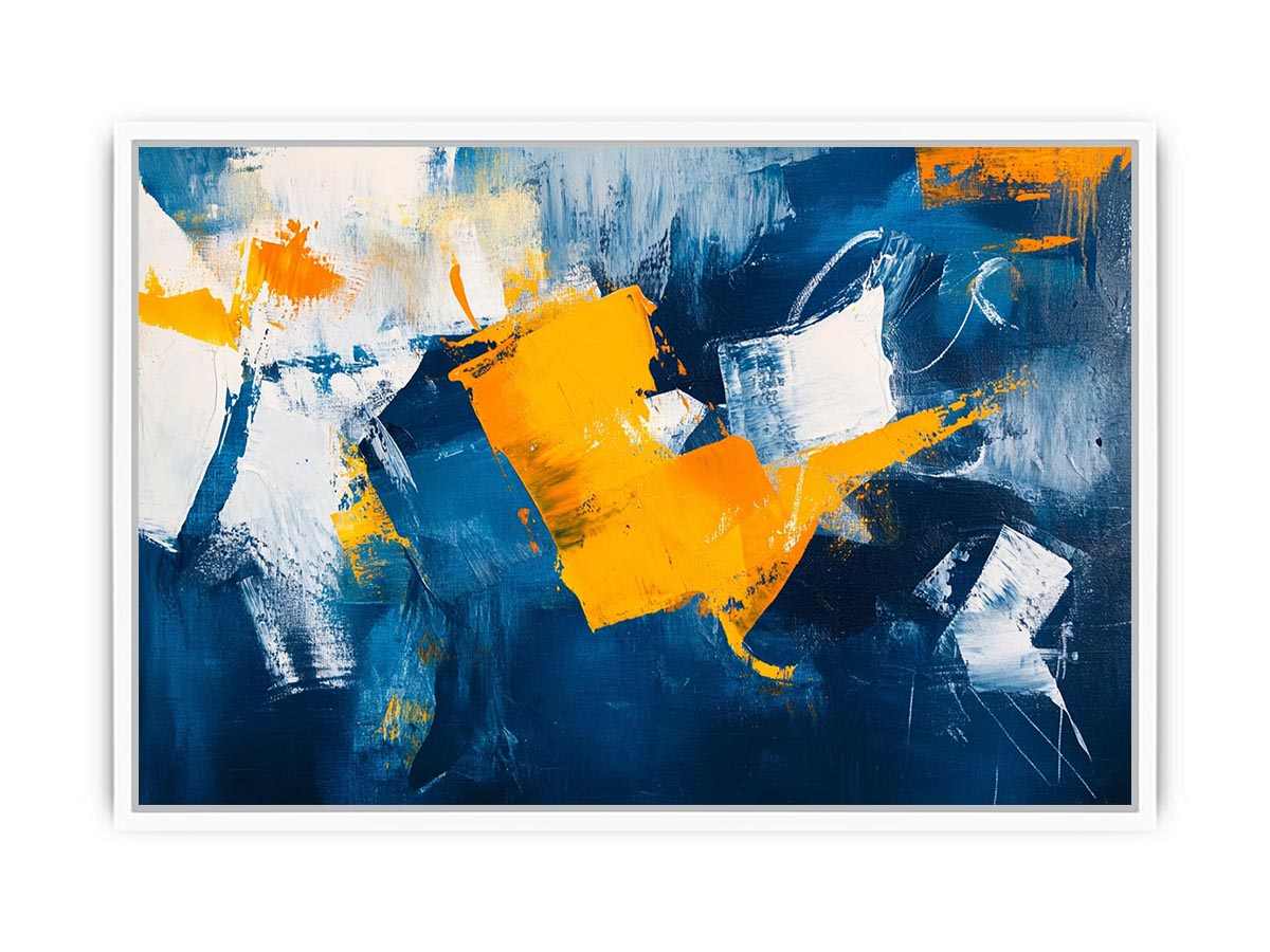 Blue and gold abstract painting