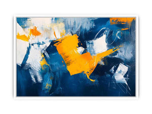 Blue and gold abstract painting