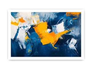 Blue and gold abstract painting