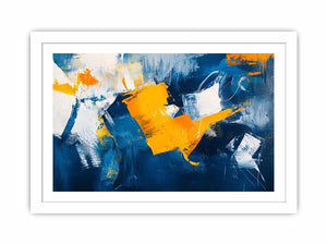 Blue and gold abstract painting