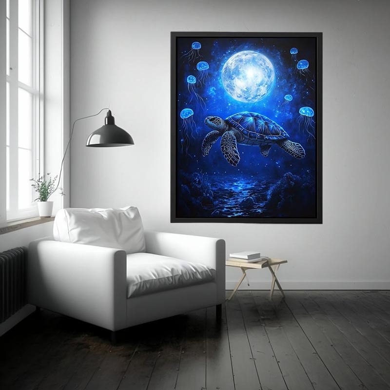 Fantasy sea turtle and jellyfish artwork