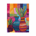 Colorful patterned vase artwork