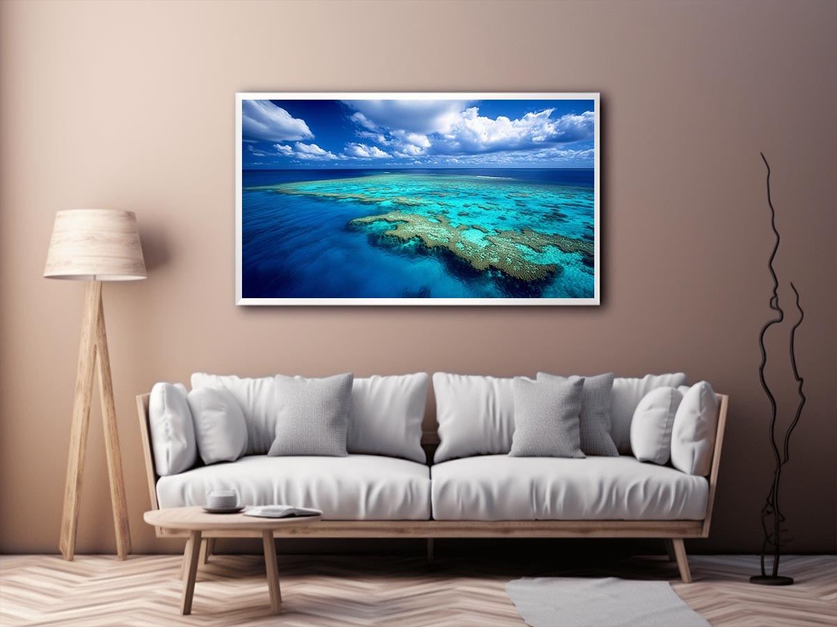 Aerial ocean reef