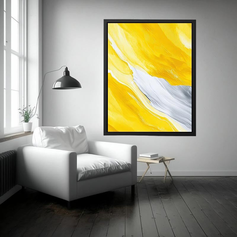 Yellow marble abstract Canvas Print