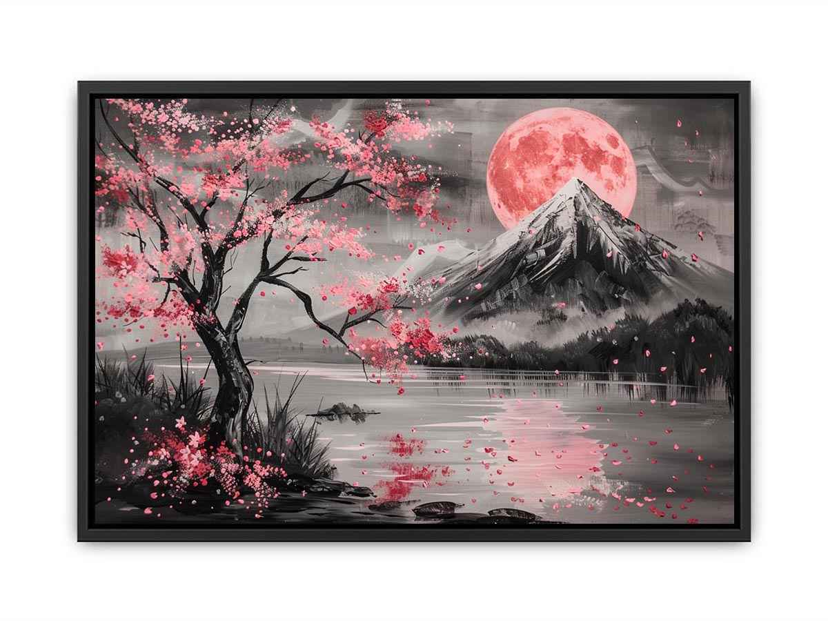 Cherry blossom moon landscape Canvas Print
