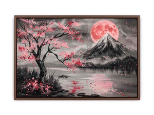 Cherry blossom moon landscape Canvas Print