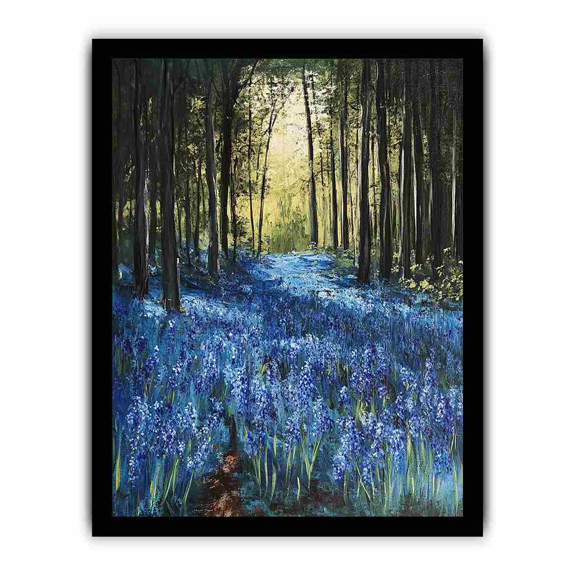 Bluebell forest landscape artwork