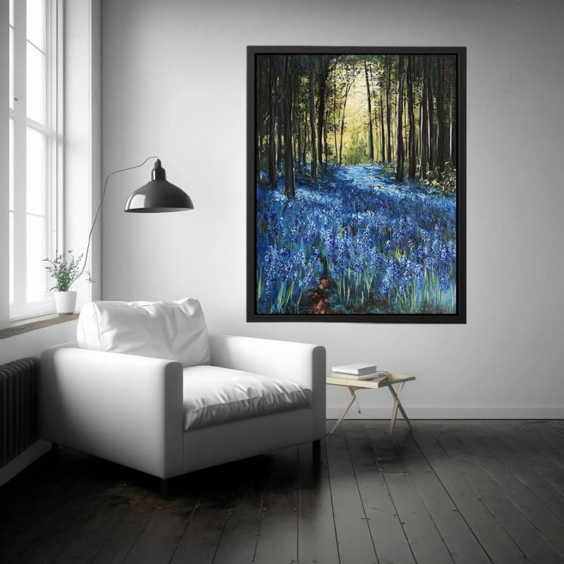Bluebell forest landscape artwork