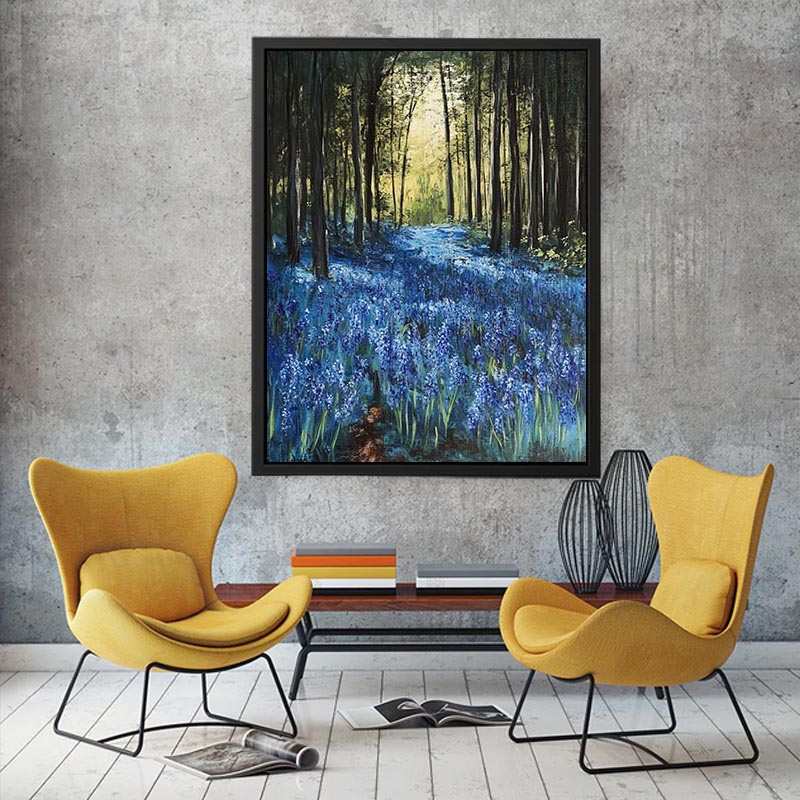 Bluebell forest landscape artwork