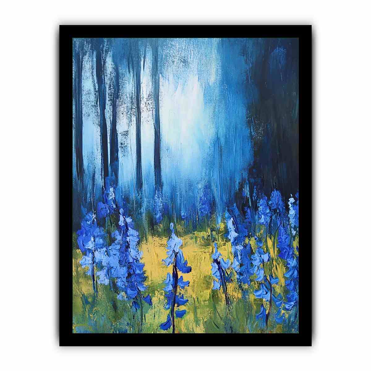 Blue floral landscape Canvas Print