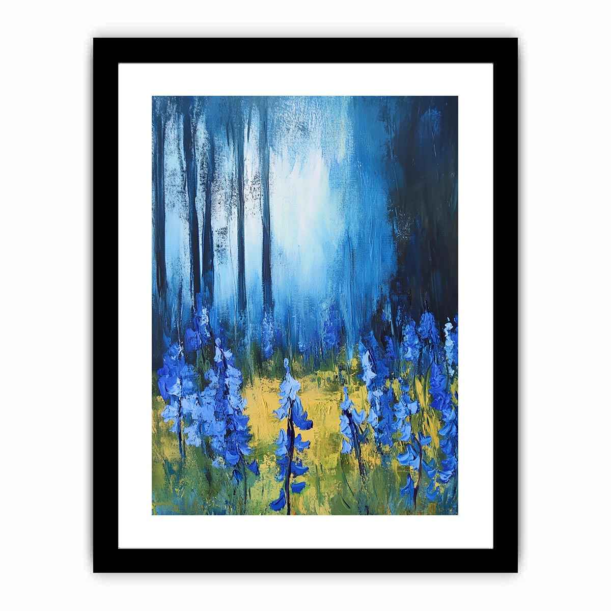 Blue floral landscape Canvas Print