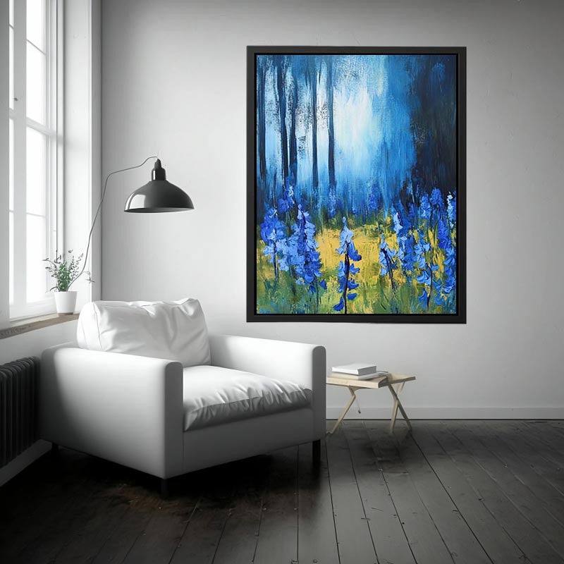 Blue floral landscape Canvas Print