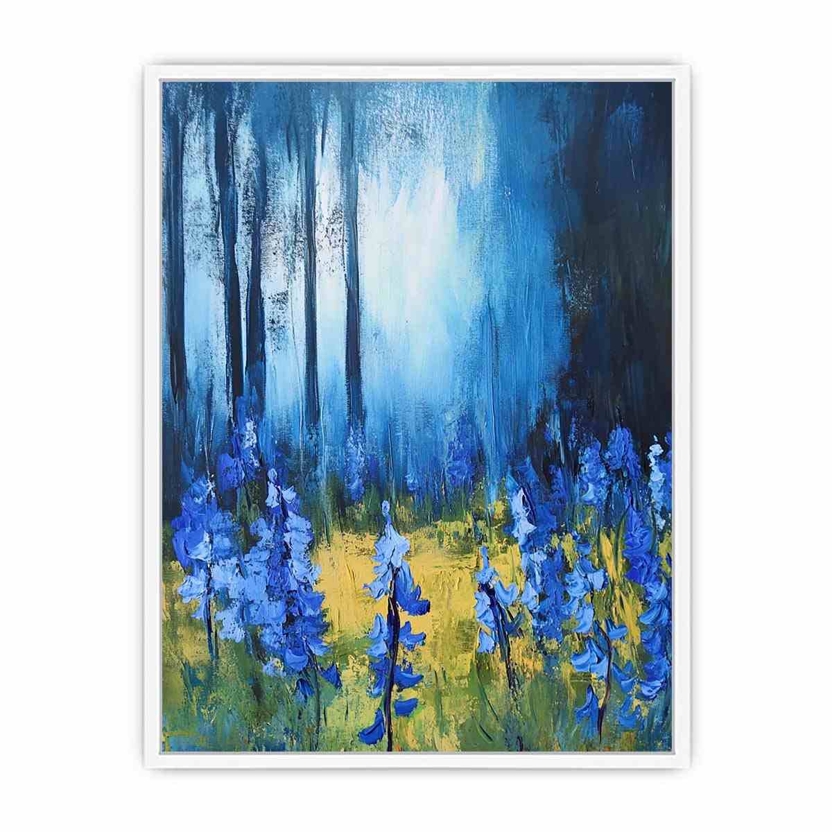 Blue floral landscape Canvas Print