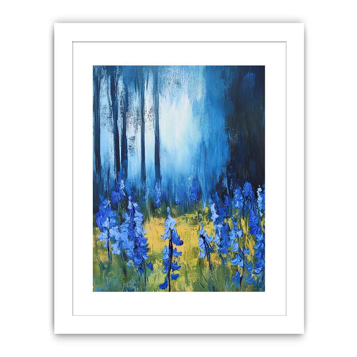 Blue floral landscape Canvas Print