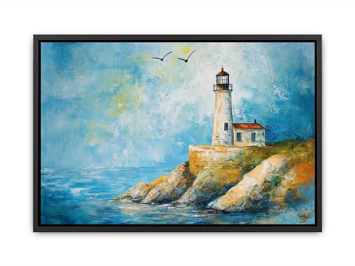 Soft coastal lighthouse watercolor Canvas Print