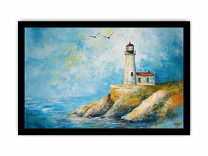 Soft coastal lighthouse watercolor Canvas Print