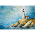 Soft coastal lighthouse watercolor Canvas Print