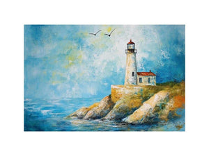 Soft coastal lighthouse watercolor Canvas Print