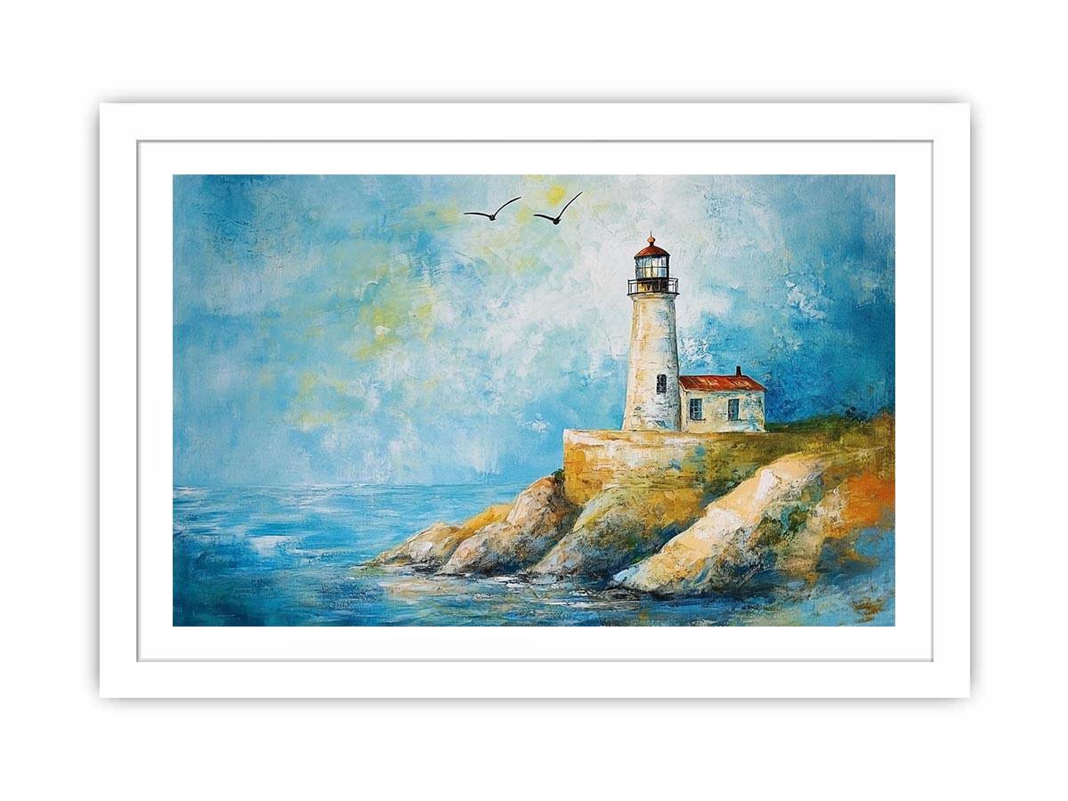 Soft coastal lighthouse watercolor Canvas Print