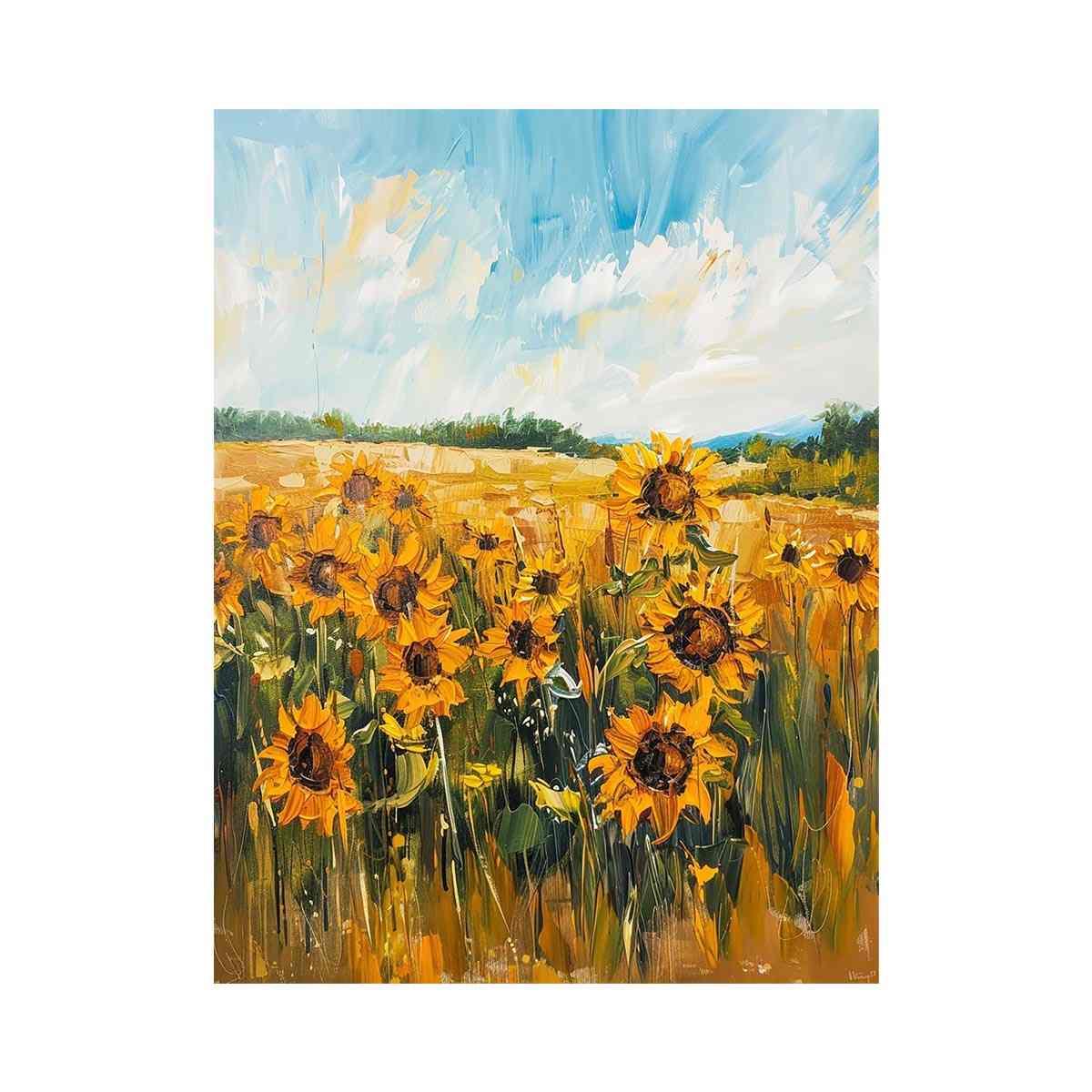 Sunflower painting canvas art for farmhouse decor
