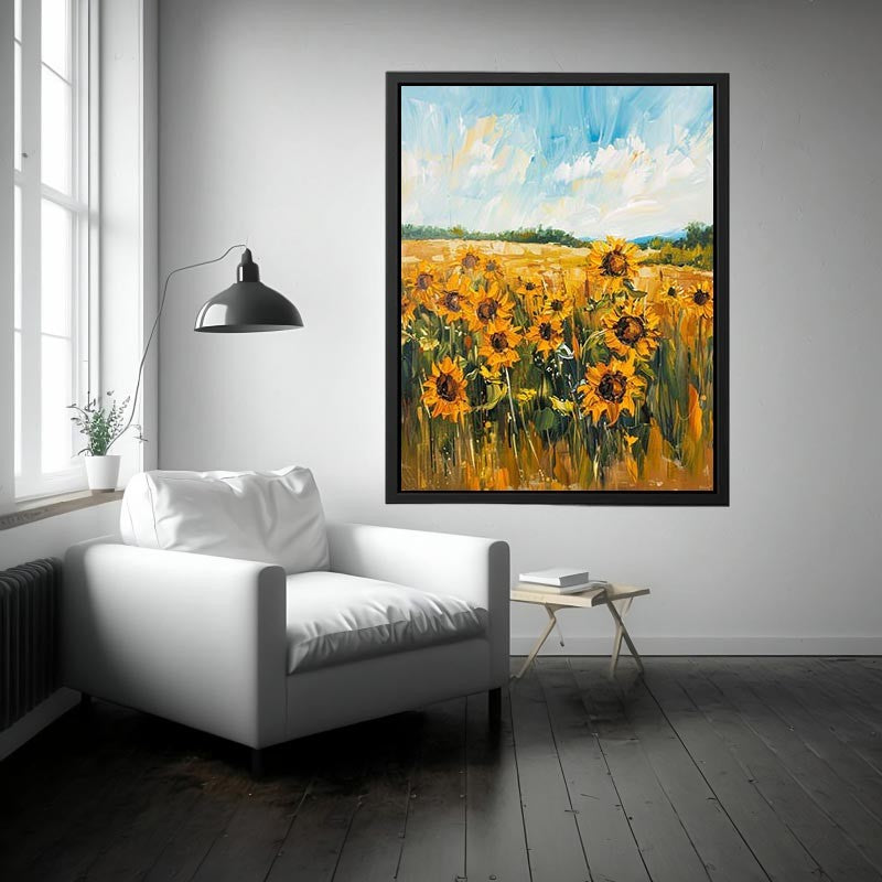 Sunflower painting canvas art for farmhouse decor