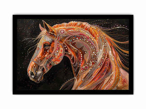 Decorative horse portrait Canvas Print with jeweled details