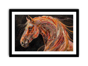 Decorative horse portrait Canvas Print with jeweled details