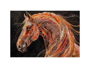 Decorative horse portrait Canvas Print with jeweled details