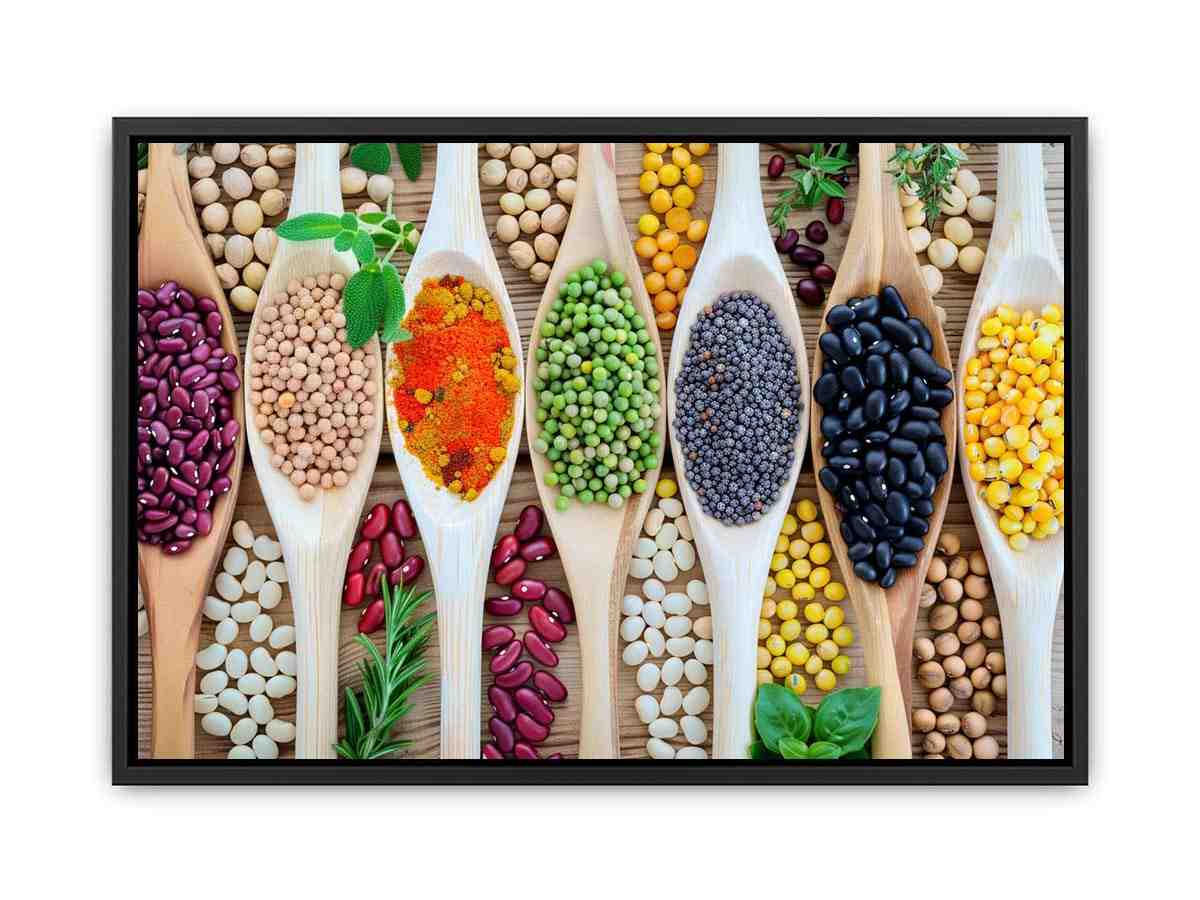 Colorful beans and spices artwork