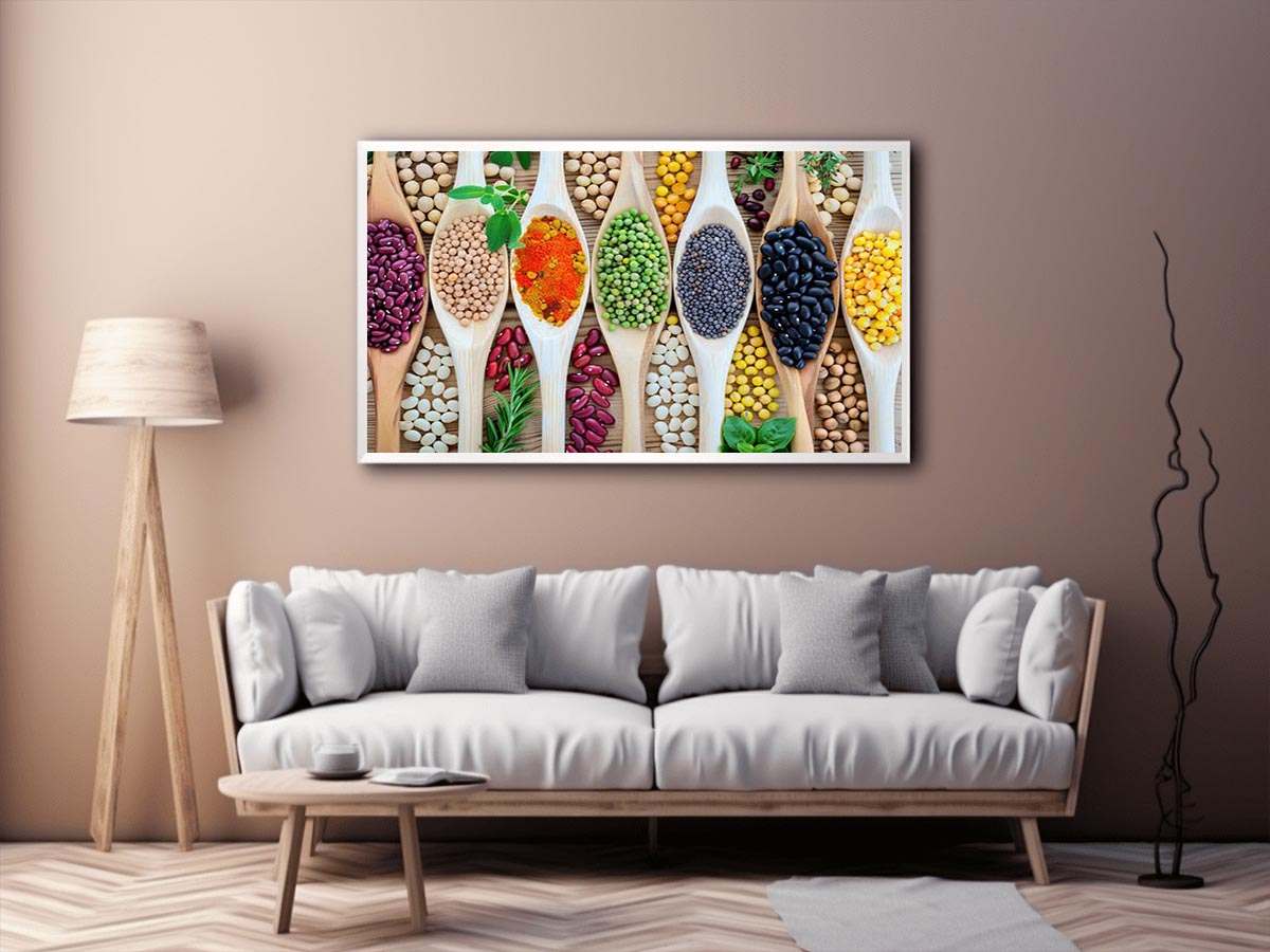 Colorful beans and spices artwork