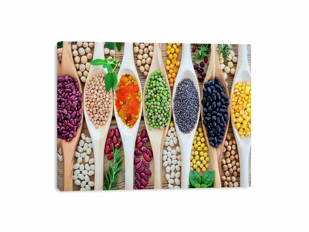 Colorful beans and spices artwork