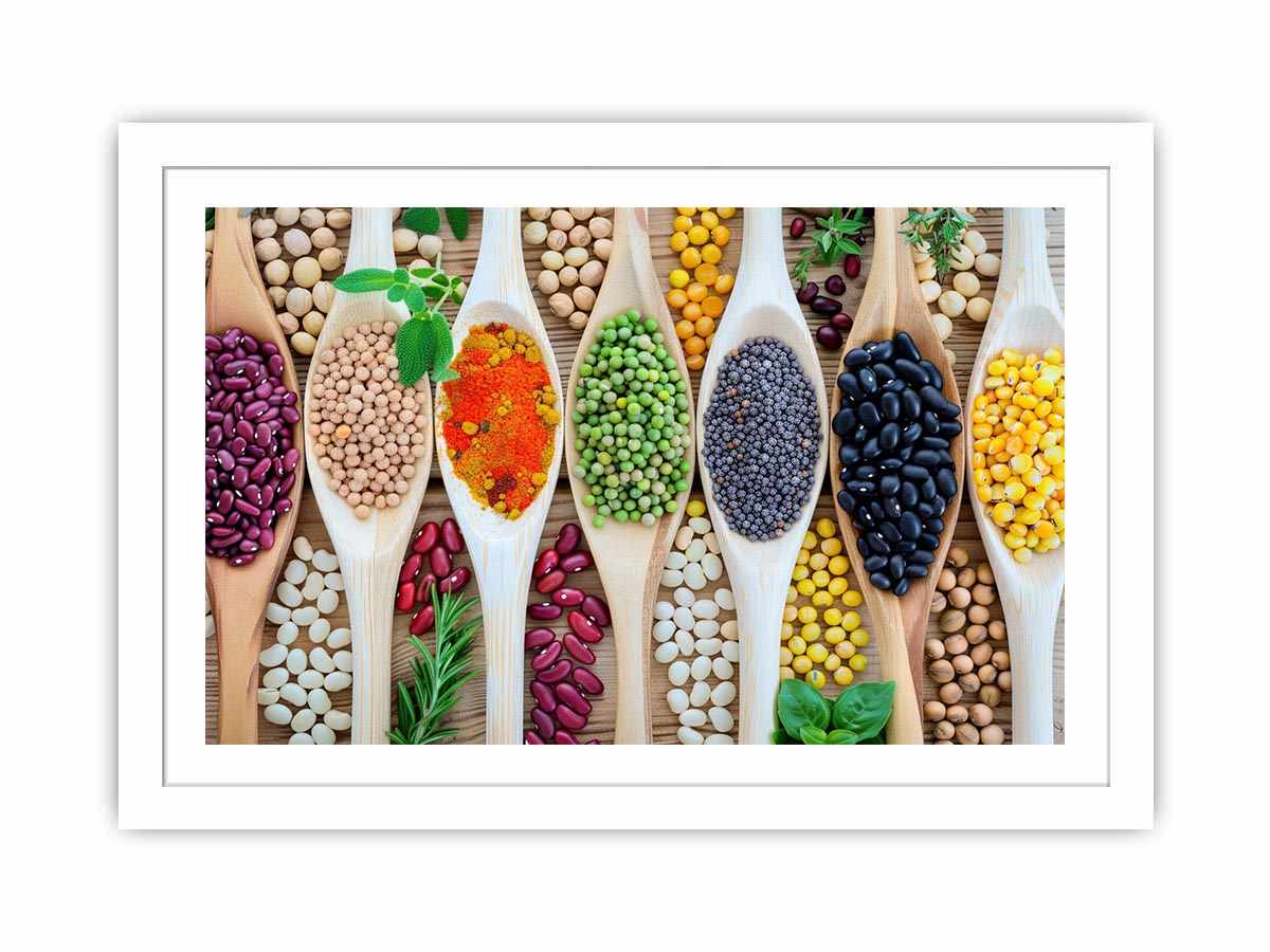 Colorful beans and spices artwork