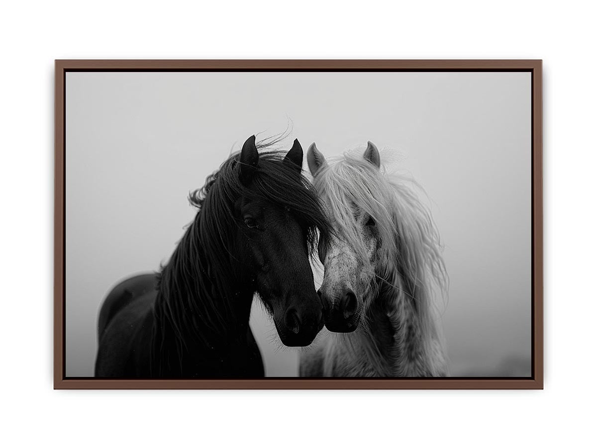 Black and white horse portrait artwork