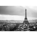 Eiffel Tower black and white cityscape artwork