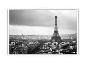 Eiffel Tower black and white cityscape artwork
