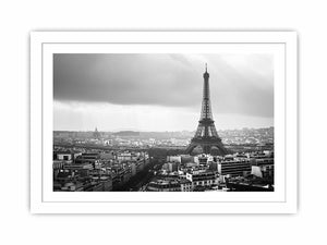 Eiffel Tower black and white cityscape artwork